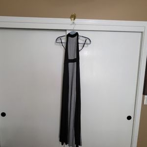 Monteau Los Angeles halter, color block maxi dress, size Sm
